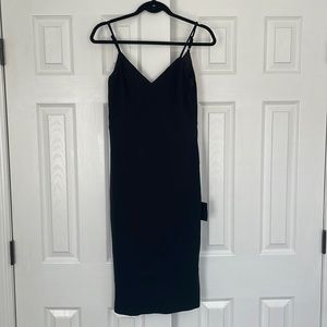 Black lulus medium mid length fitted dress